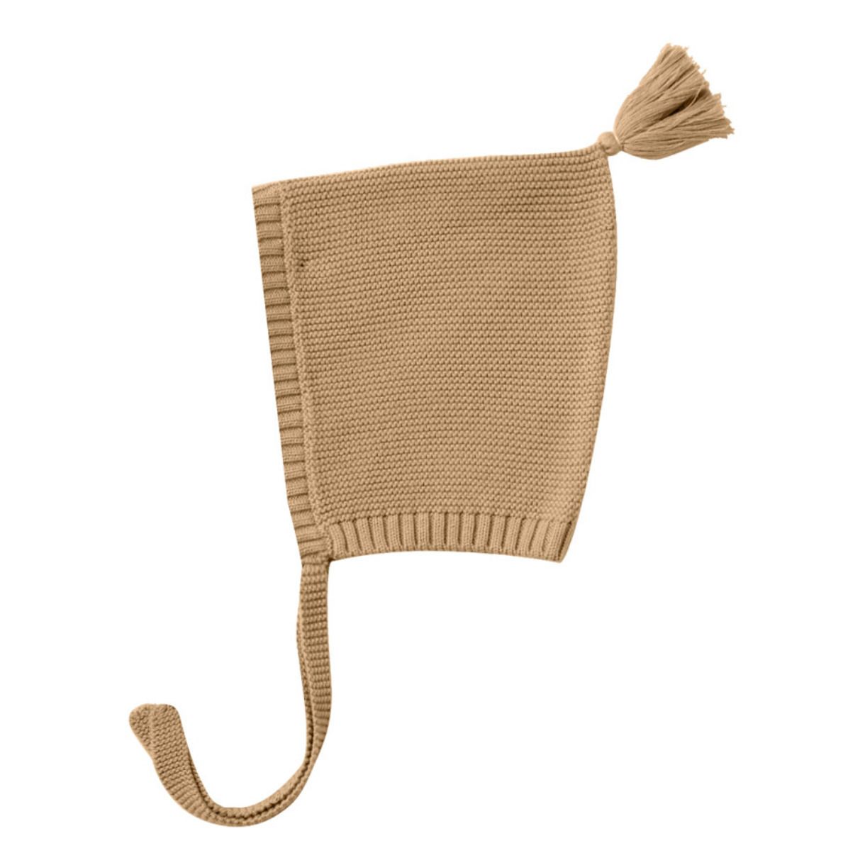Organic Cotton Pixie Knit Bonnet | Honey- Product image n°0