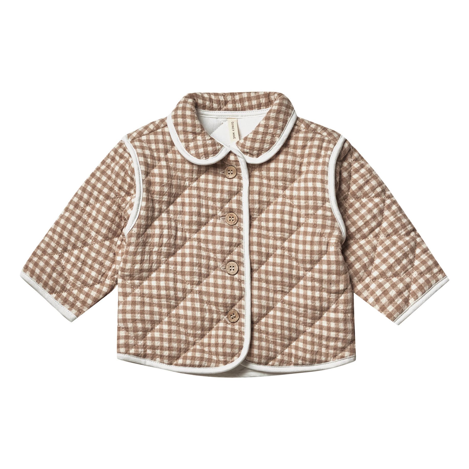 Organic Cotton Muslin Quilted Jacket | Chocolate- Product image n°0