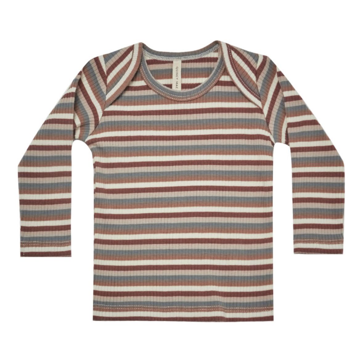 Striped Organic Cotton Ribbed T-shirt | Marrón- Imagen del producto n°0