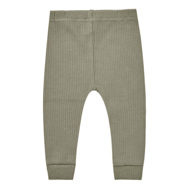 Organic Cotton Ribbed Leggings | Grey