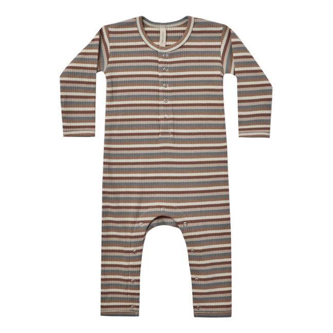 Organic Cotton Ribbed Jumpsuit | Brown