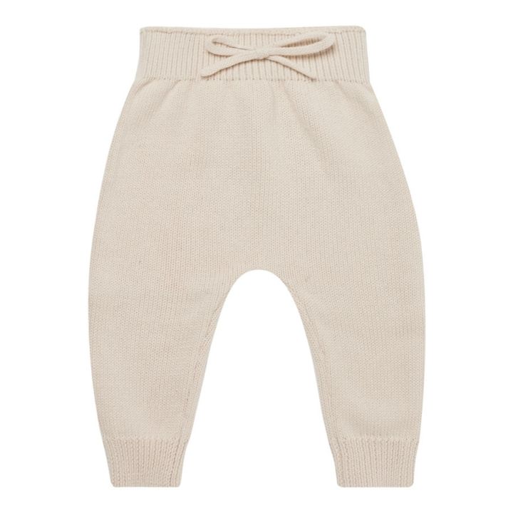 Organic Cotton Knitted Harem Pants | Ecru- Product image n°0