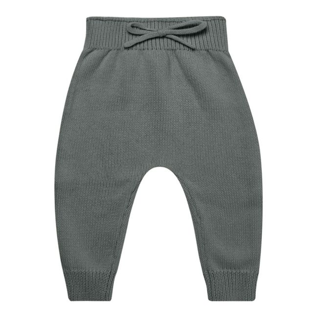 Organic Cotton Knitted Harem Pants | Dark grey