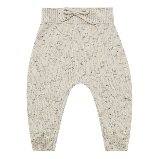 Organic Cotton Flecked Knit Harem Pants | Ecru