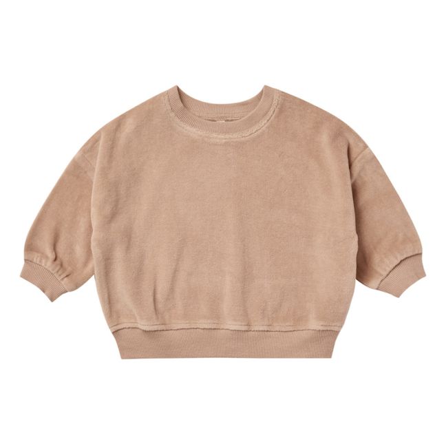 Organic Cotton Velour Sweatshirt | Pink