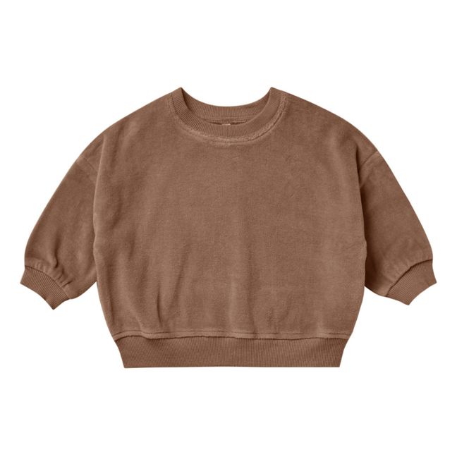 Sweatshirt Bio-Samt | Schokoladenbraun