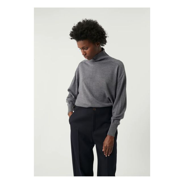 Pull Fin Nord Mérinos | Gris chiné