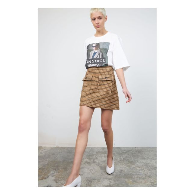 Natine Checked Skirt | Kamelbraun