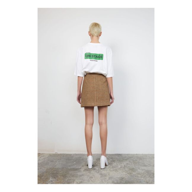 Natine Checked Skirt | Camel