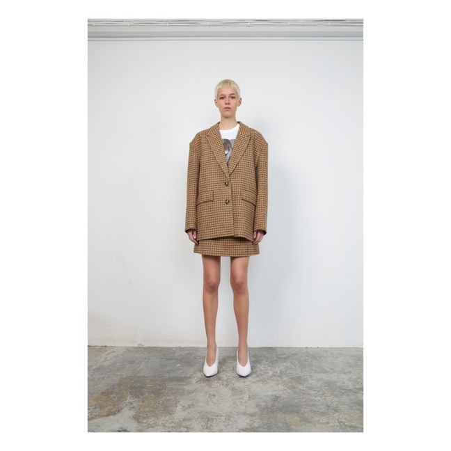 Louanna Checked Jacket | Camel