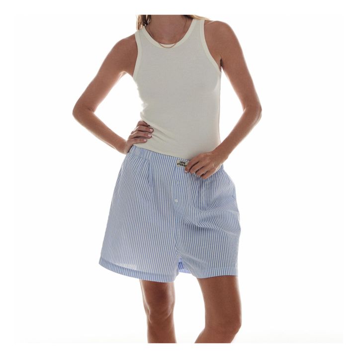 Alfie Striped Pyjama Shorts | Azul- Imagen del producto n°2