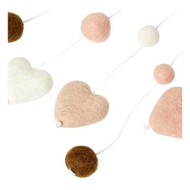Mobile con cuori in feltro x Smallable | Rosa