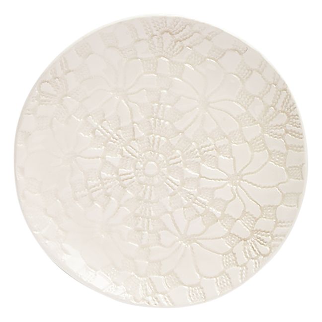 Blanca Floral Lace Plates - Set of 2 | Chalk