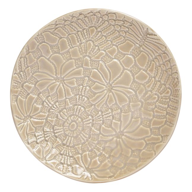 Blanca Floral Lace Plates - Set of 2 | Oatmeal