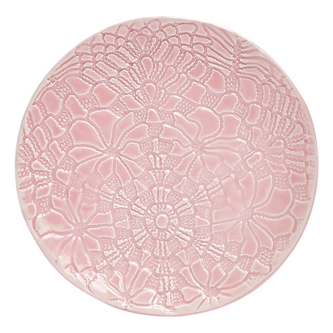 Blanca Floral Lace Plates - Set of 2 | Pale pink
