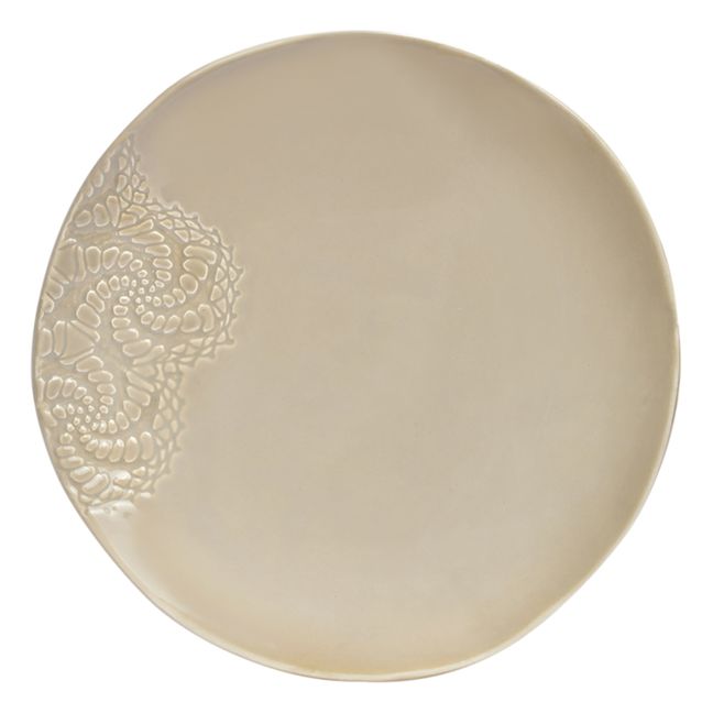 Blanca Tatoo Lace Plates - Set of 2 | Oatmeal