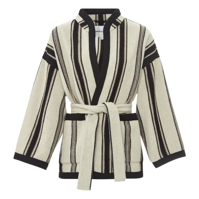 Hory Striped Woollen Jacket | Cremefarben