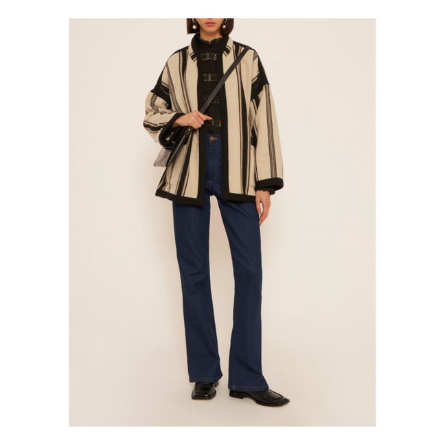 Hory Striped Woollen Jacket | Crema