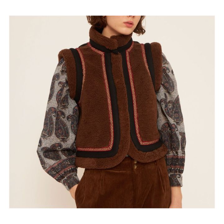 Sabli Detail Fur Vest | Marrón- Imagen del producto n°2