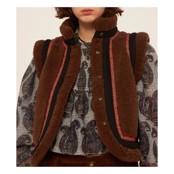 Sabli Detail Fur Vest | Marrón- Imagen del producto n°3