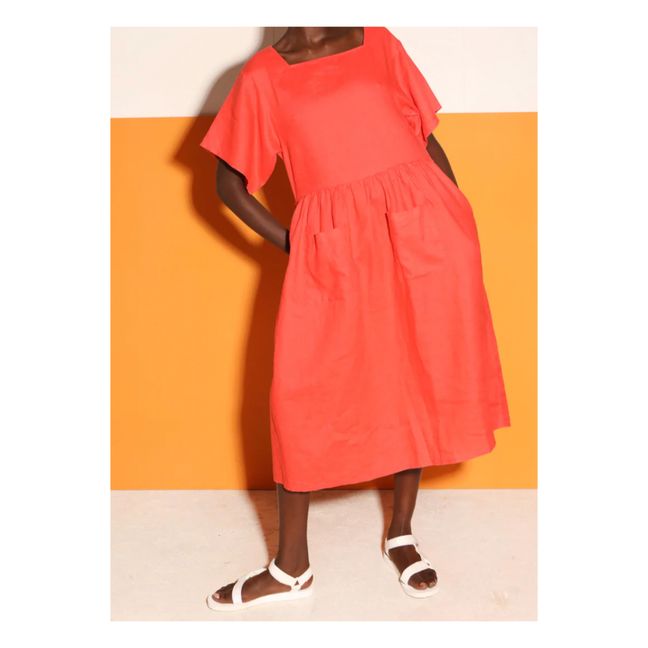 Mitch Linen Dress | Coral