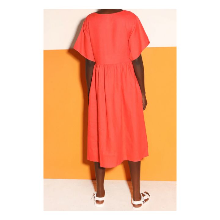 Mitch Linen Dress | Arancione- Immagine del prodotto n°2
