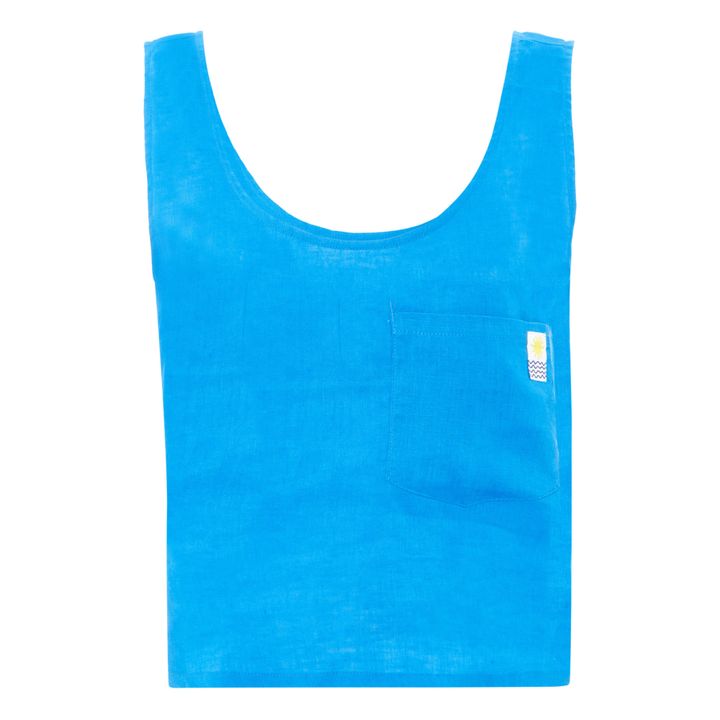 Basic Linen Tank Top | Azul Turquesa- Imagen del producto n°0
