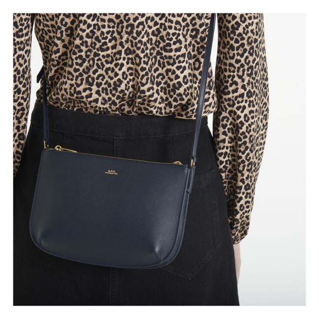 Sarah Embossed Leather Bag | Azul Marino