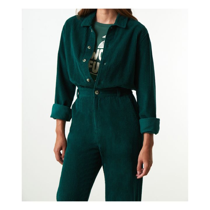 Orelie Corduroy Jumpsuit | Verde azulado- Imagen del producto n°2