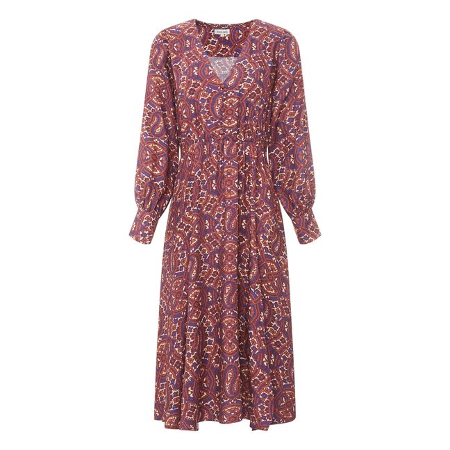 Midi Print Dress | Terracotta