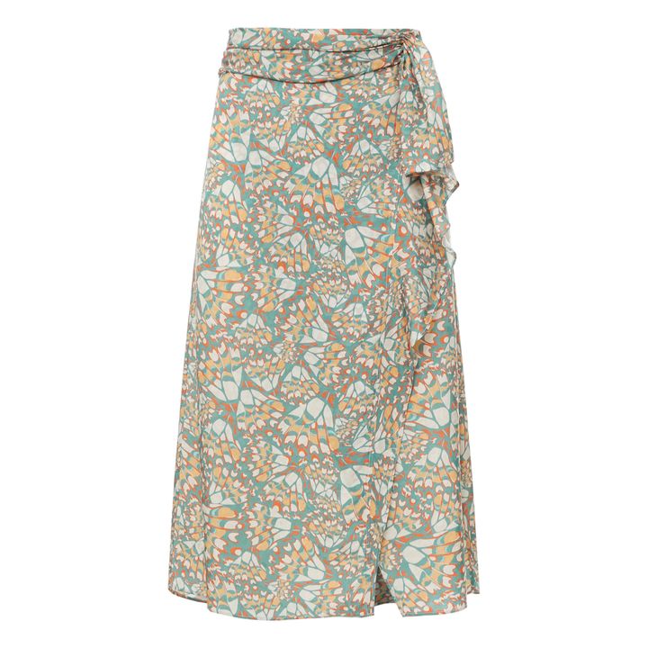 Jacquard Frill Skirt | Grün-grau- Produktbild Nr. 0