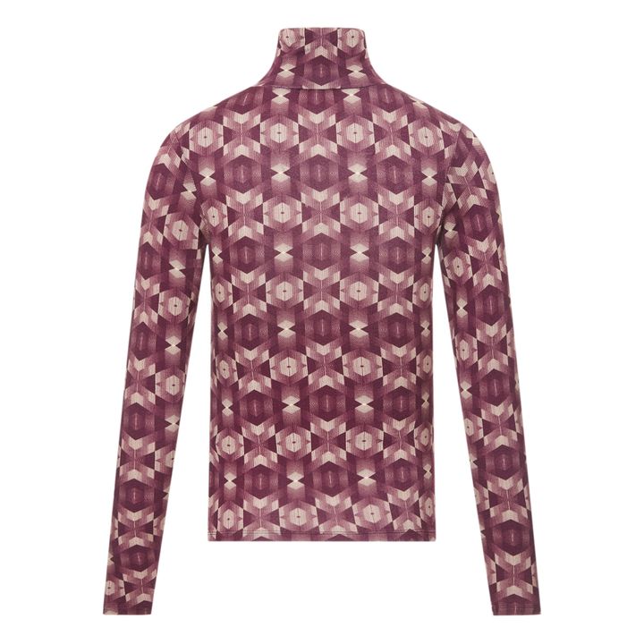 Printed Jersey Roll Neck Top | Viola scuro- Immagine del prodotto n°5