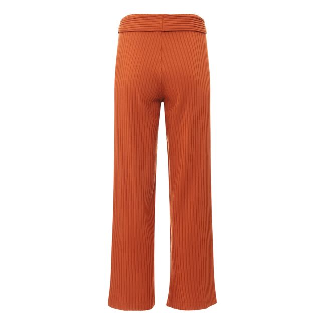 Ribbed Jersey Wide-Legged Trousers Scarlett red