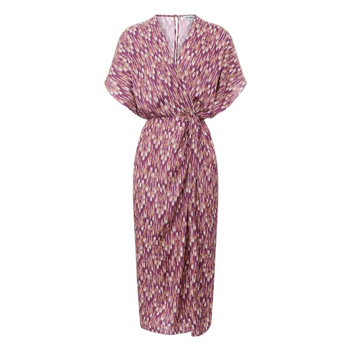 Jacquard Midi Kimono Dress | Viola- Immagine del prodotto n°0
