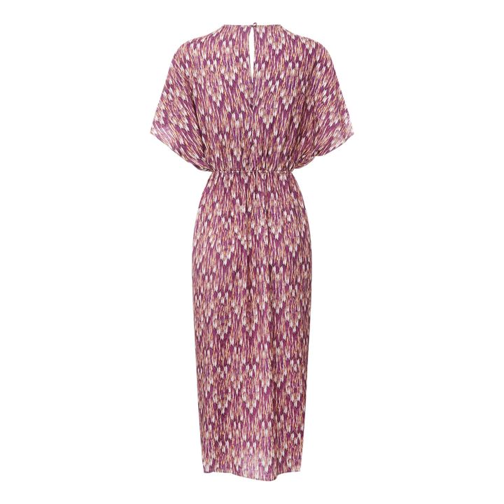 Jacquard Midi Kimono Dress | Viola- Immagine del prodotto n°6