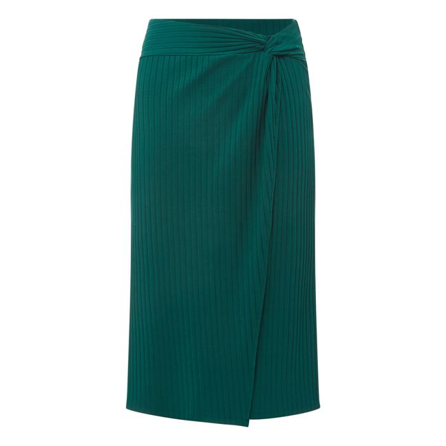 Ribbed Jersey Skirt Verde esmeralda