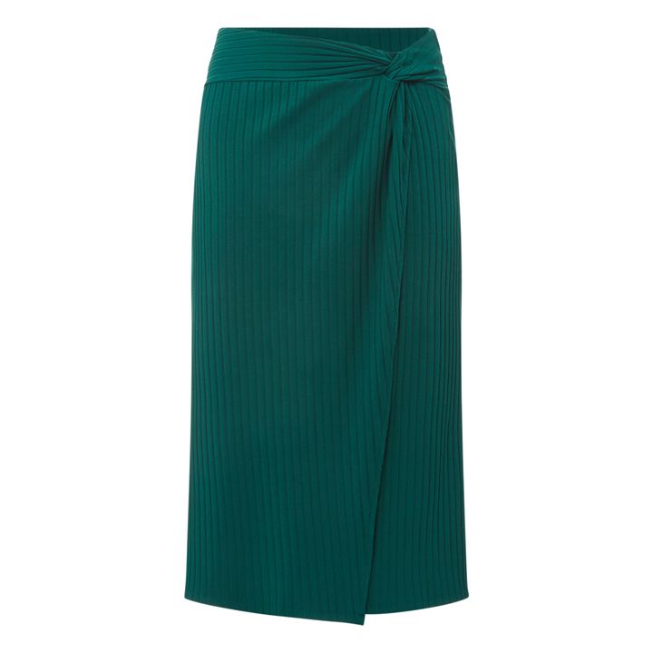 Ribbed Jersey Skirt | Smaragdgrün- Produktbild Nr. 0