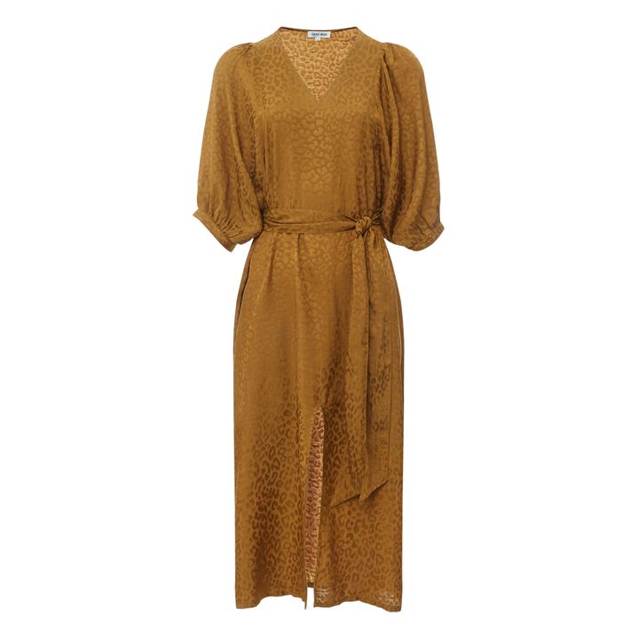 Jacquard Belted Midi Dress | Bronce- Imagen del producto n°0