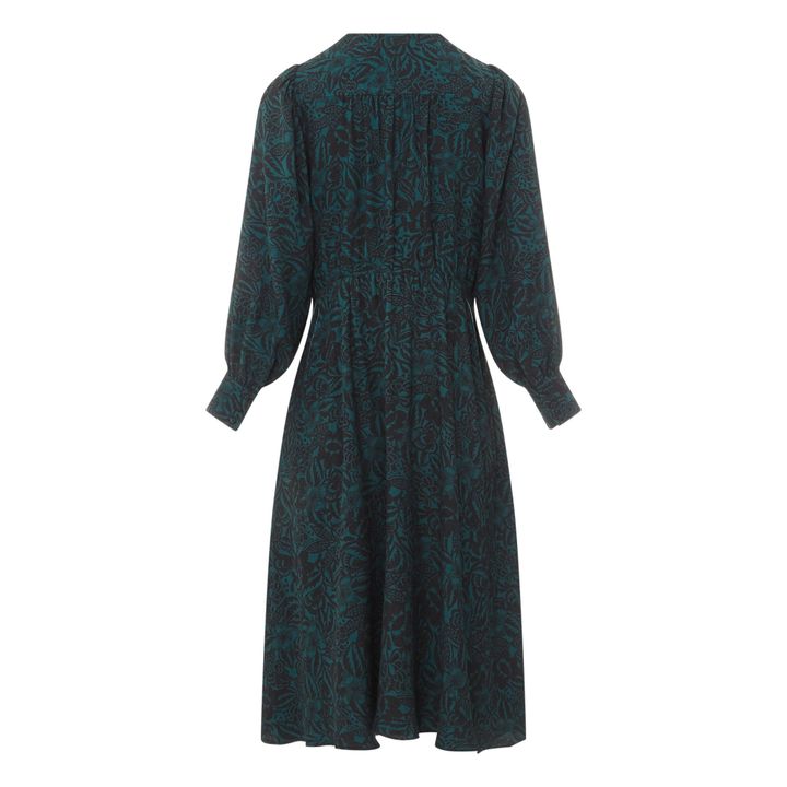 Midi Print Dress | Smaragdgrün- Produktbild Nr. 6