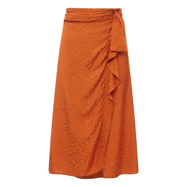 Jacquard Frill Skirt | Orange