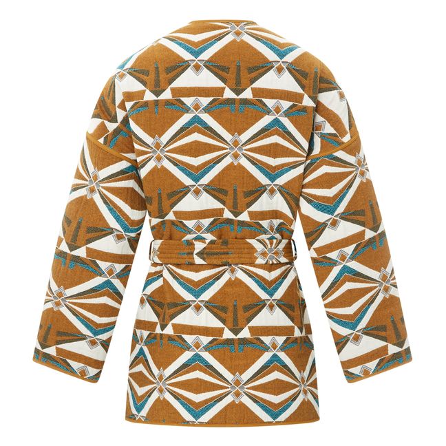 Belted Quilted Kimono | Cognac