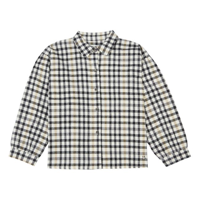 Long Sleeve Checked Shirt | Beige