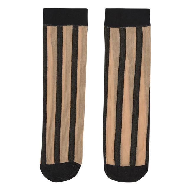 Robin Striped Socks Beige