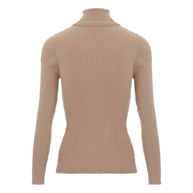 Ancelle Polo Neck Jumper | Taupe brown