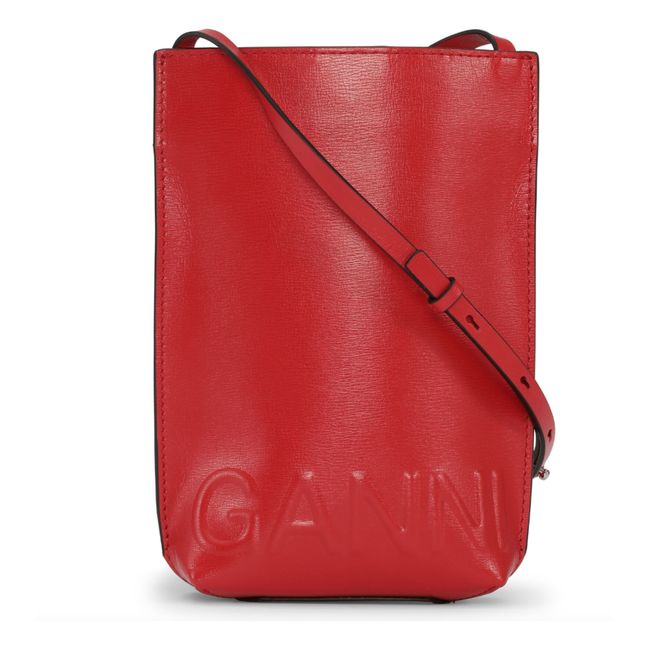 Sac Small Banner Cuir Recyclé | Rouge cerise