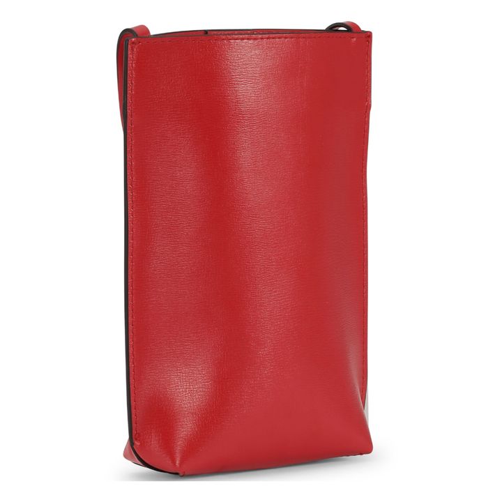 Small Banner Recycled Leather Phone Holder | Rosso ciliegia- Immagine del prodotto n°2