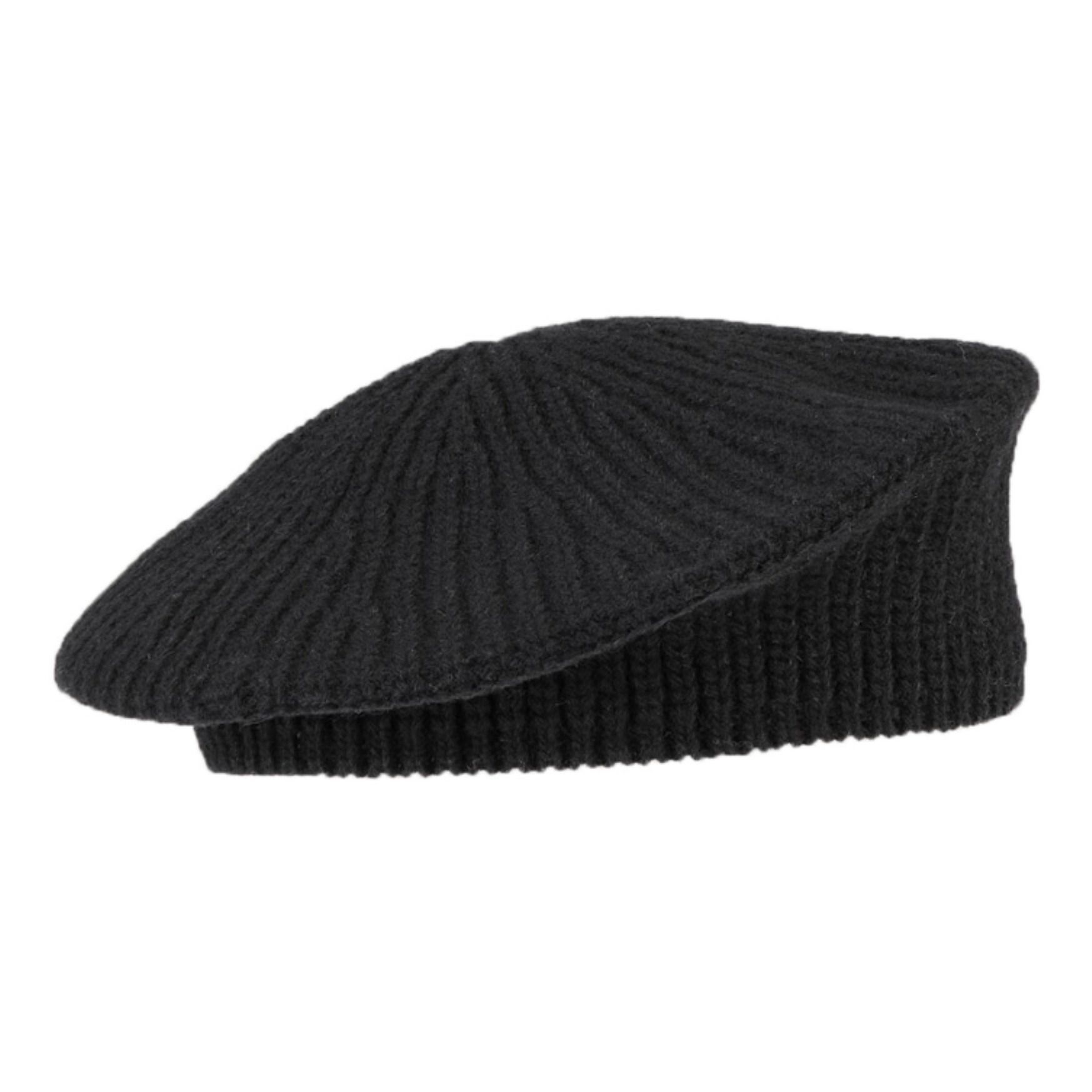 Recycled Wool Beret | Black- Product image n°0