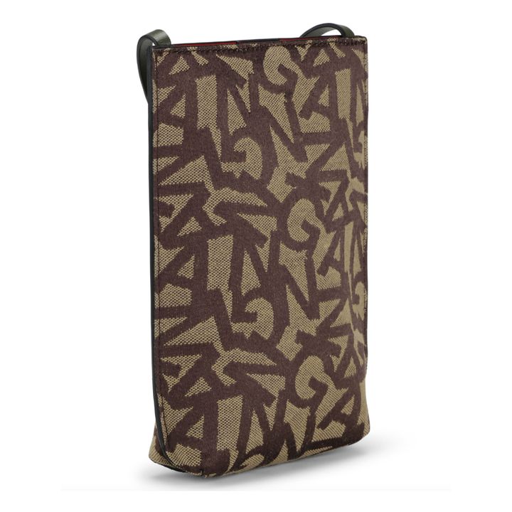 Small Banner Recycled Jacquard Phone Holder | Marrone- Immagine del prodotto n°1