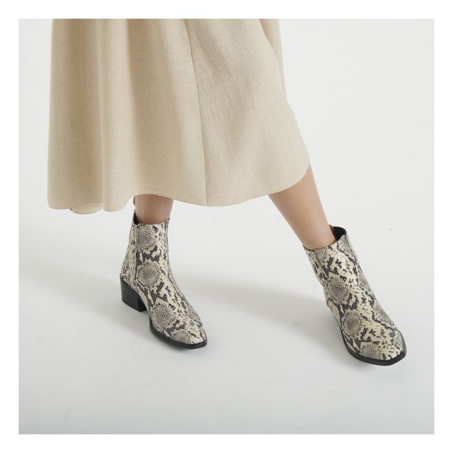 Boots Diane Python | Blanc