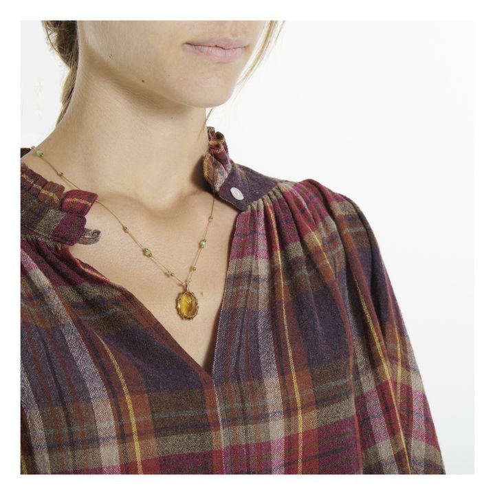 Tibetan Honey Quartz Short Necklace | Beige- Product image n°2